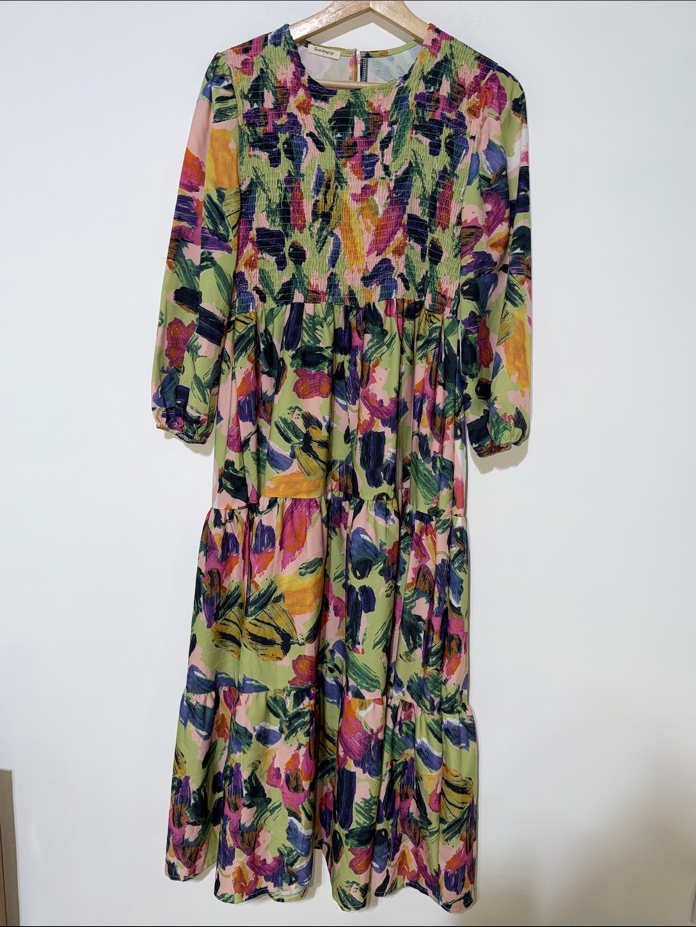 Sunday Up Floral Maxi Dress in Green/pink  Multi size small